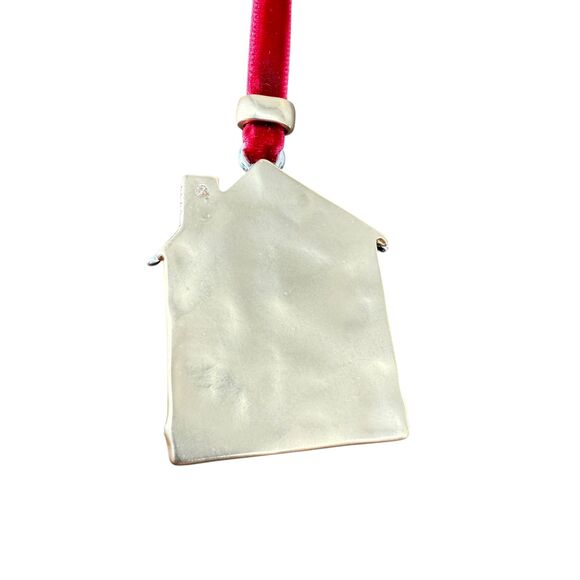 J. Jill Home Sweet Home Ornament Silver Gold Tone Velvet Ribbon Keepsake NWT - Picture 6 of 9